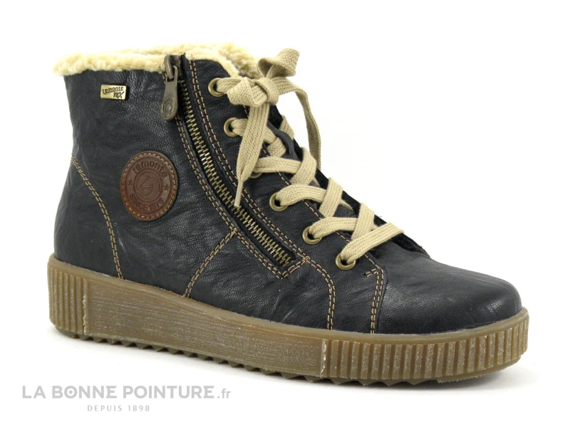 Remonte R7980-01 Noir Marron Beige - Basket Montante Femme 3 Remonte R7980-01 Noir Marron Beige - Basket Montante Femme