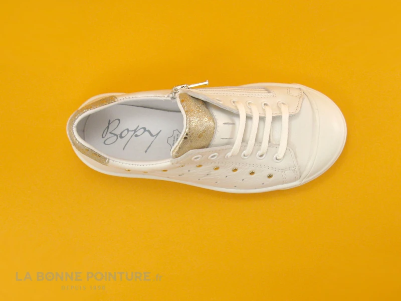 Bopy SAVA Blanc - Or Metal - Basket Mode Fille 8 Bopy SAVA Blanc - Or Metal - Basket Mode Fille – Image 6