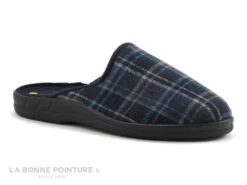 Pantoufle H Carreaux Bleu Marine 002 19167