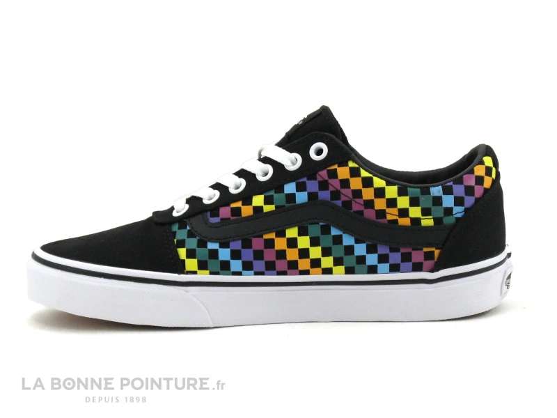 Vans WARD Rainbow Mini Check Noir - Basket Toile 5 Vans WARD Rainbow Mini Check Noir - Basket Toile – Image 3