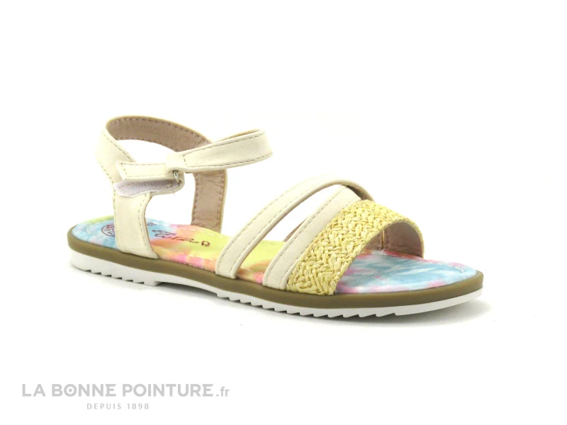 Wipop YOVICO Beige - Paille - Semelle Multicolore - Sandale Fille 3 Wipop YOVICO Beige - Paille - Semelle Multicolore - Sandale Fille
