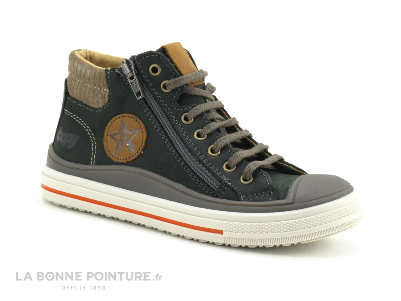 Bopy VELVET Vert - Basket Montante GARCON Cuir Vert 7 Bopy VELVET Vert - Basket Montante GARCON Cuir Vert – Image 5