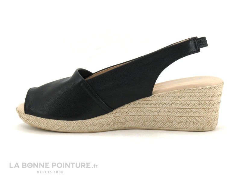 Eva Frutos 300 Diana Noir - Nu-pieds Talon Compense 5 Eva Frutos 300 Diana Noir - Nu-pieds Talon Compense – Image 3