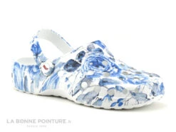 Woz Cheese Bluette - Bleu Blanc - Sabot Fleuri