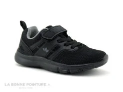 Lico BONGO VS 590334 - Basket Enfant Noire Avec Elastique Et Velcro