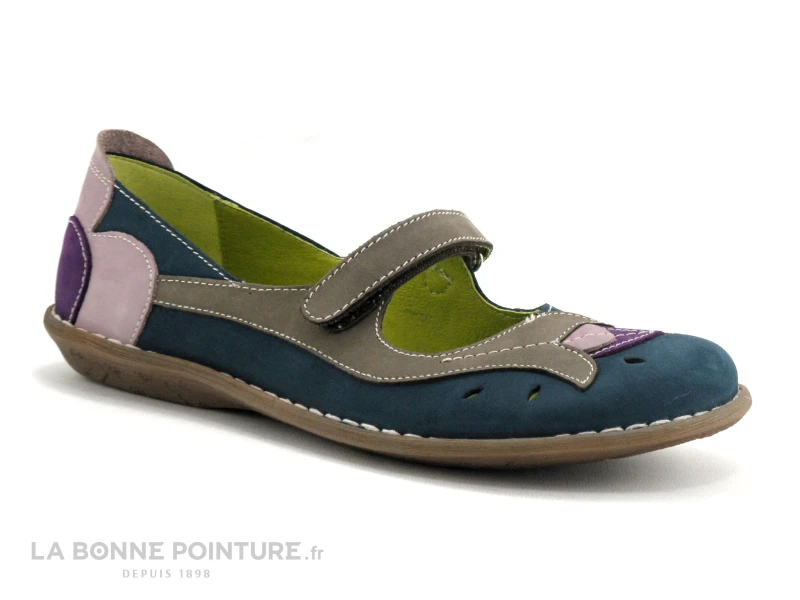 Jungla 4096 Bleu Rose Violet - Ballerine Velcro 3 Jungla 4096 Bleu Rose Violet - Ballerine Velcro