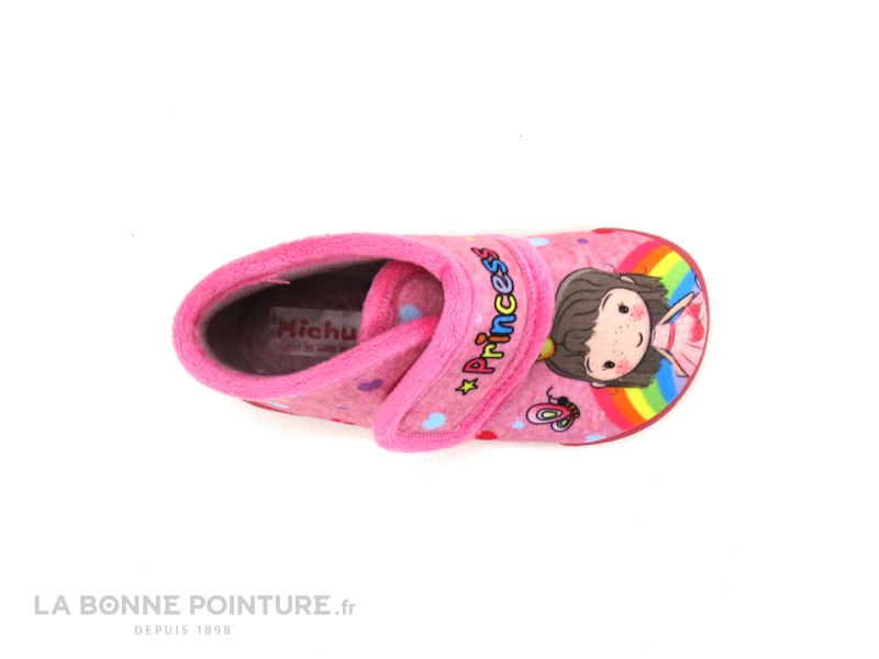 Michu 2605 - Princesse Arc-en-ciel - Chausson Fille Rose Avec Scratch 4 Michu 2605 - Princesse Arc-en-ciel - Chausson Fille Rose Avec Scratch – Image 2