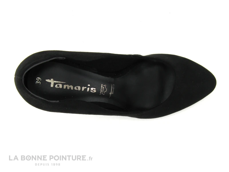 Tamaris 1-22405-27 Black - Escarpin Velours Noir - Talon Haut 8 Tamaris 1-22405-27 Black - Escarpin Velours Noir - Talon Haut – Image 6