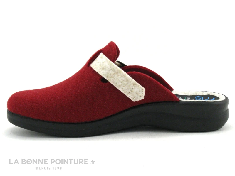 Fly Flot FOUFOU Bordeaux - Ecru - Pantoufle Mule Reglable Femme 5 Fly Flot FOUFOU Bordeaux - Ecru - Pantoufle Mule Reglable Femme – Image 3