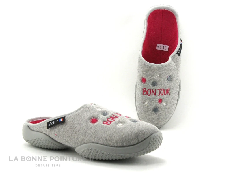 Airplum BONJOUR Gris Rose - Pantoufle Mule Femme 3 Airplum BONJOUR Gris Rose - Pantoufle Mule Femme