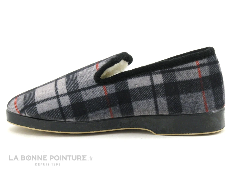 Ouf CLARET Gris Ecossais - Charentaise Homme Interieur Laine 4 Ouf CLARET Gris Ecossais - Charentaise Homme Interieur Laine – Image 2