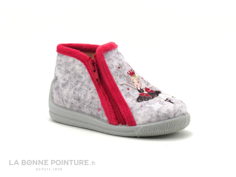 Bellamy VANOU Danseuse Gris - Pantoufle Fille Avec Zip 3 Bellamy VANOU Danseuse Gris - Pantoufle Fille Avec Zip