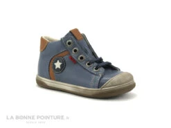 Bopy RUDIZIP Jean - Chaussure Montante GARCON Bleu - Camel