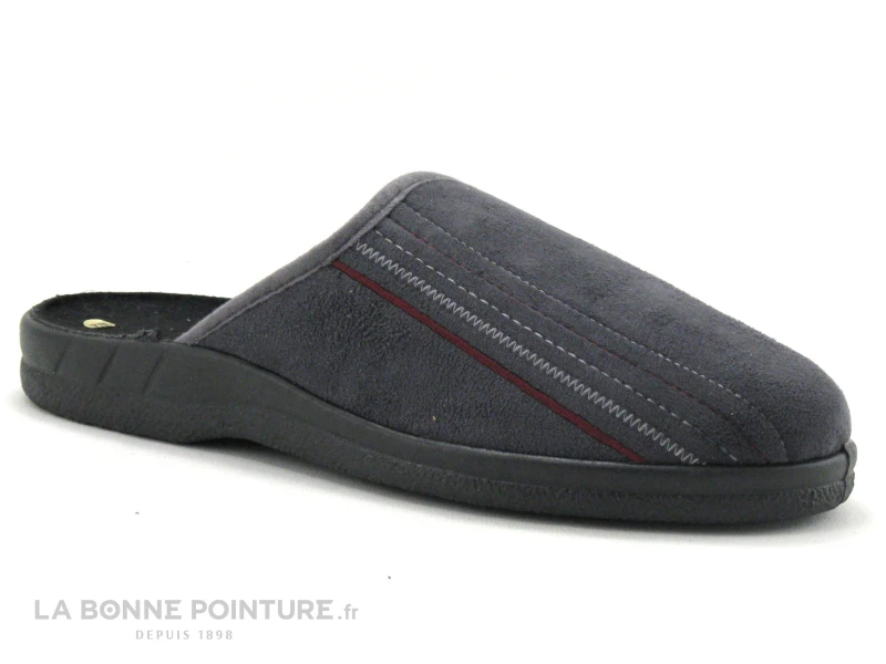 Lollans - Pantoufle Homme Velours Gris - 002B-052 - Mule 3 Lollans - Pantoufle Homme Velours Gris - 002B-052 - Mule