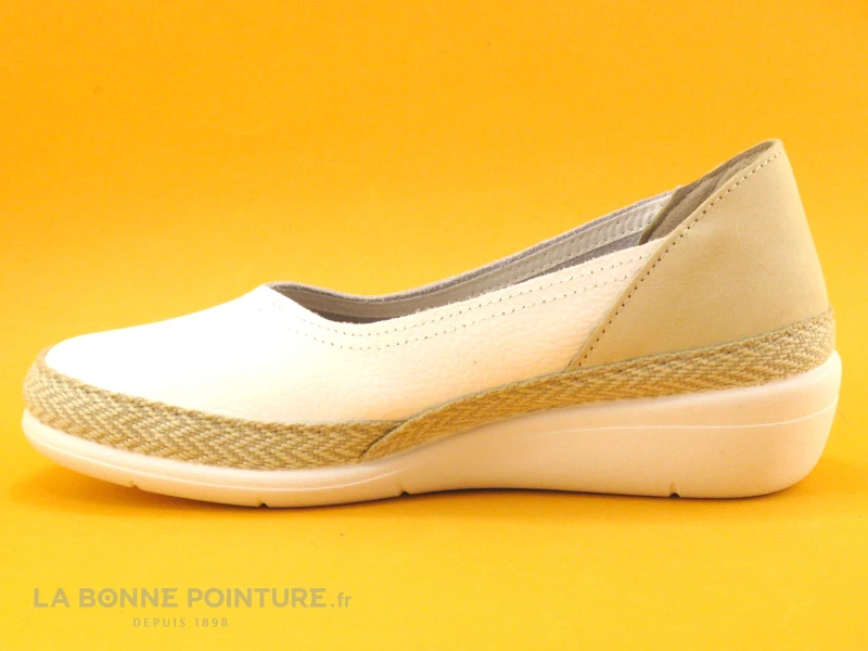 CM Confort 217 48001600 Blanc Beige - Ballerine Compensee 5 CM Confort 217 48001600 Blanc Beige - Ballerine Compensee – Image 3