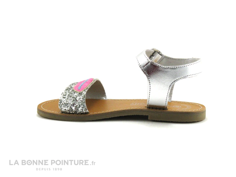 Wipop ROUGEIR Argent - Glitter - Sandale Brillante Fille 4 Wipop ROUGEIR Argent - Glitter - Sandale Brillante Fille – Image 2