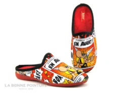 Maison Espadrille ASTERIX A10F - Rouge - Pantoufle Mule F Jr