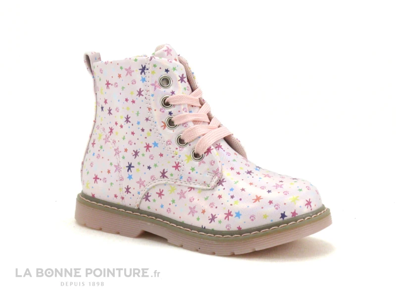 Happy Bee B595180 Pink - Boots Fille Rose Avec Etoiles Multicolores 3 Happy Bee B595180 Pink - Boots Fille Rose Avec Etoiles Multicolores