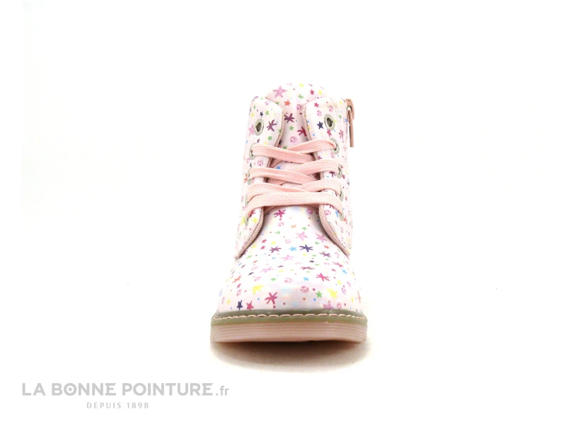 Happy Bee B595180 Pink - Boots Fille Rose Avec Etoiles Multicolores 4 Happy Bee B595180 Pink - Boots Fille Rose Avec Etoiles Multicolores – Image 2