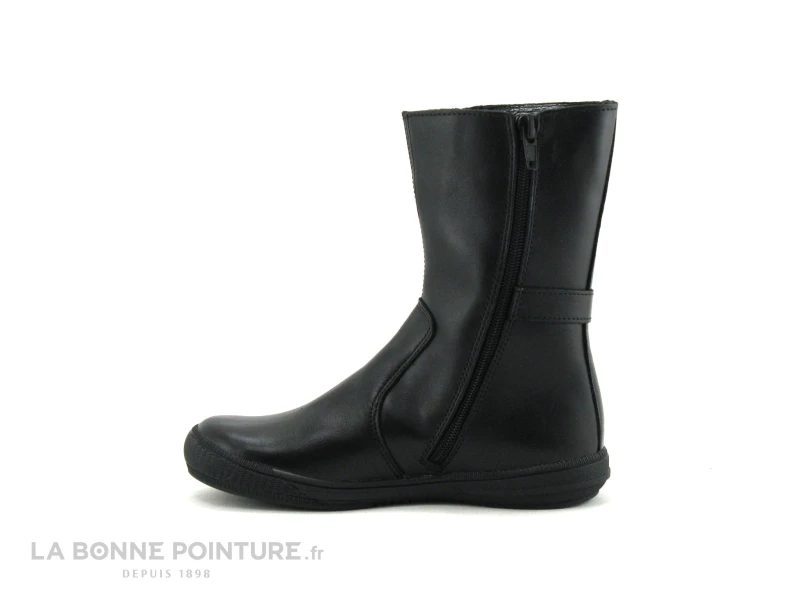 Bopy Surielle Noir - Bottines Fille Velours Et Cuir Et Zip 5 Bopy Surielle Noir - Bottines Fille Velours Et Cuir Et Zip – Image 3
