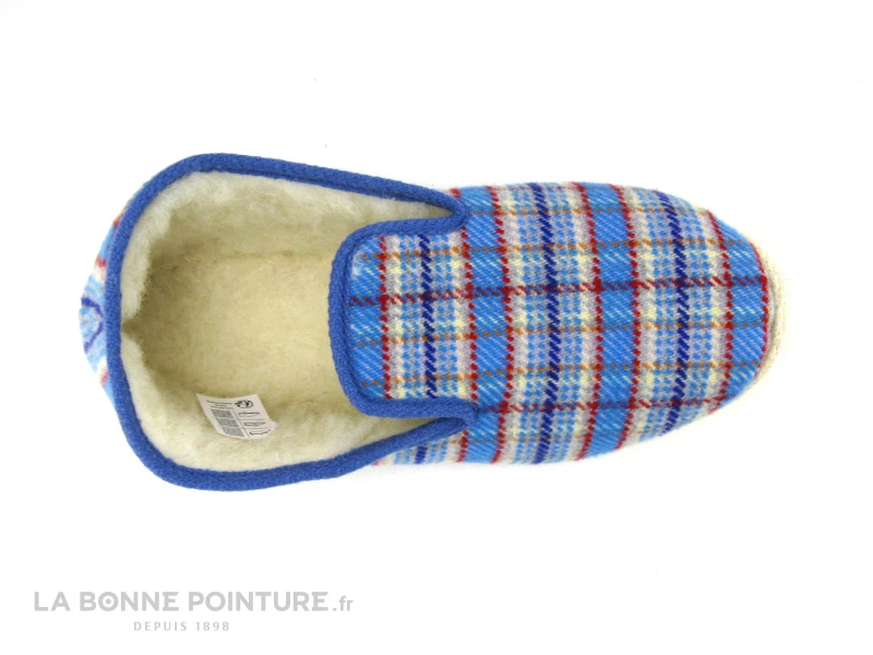 Rondinaud TRADITION F Bleu Ecossais - Charentaise Semelle Feutre 5 Rondinaud TRADITION F Bleu Ecossais - Charentaise Semelle Feutre – Image 3