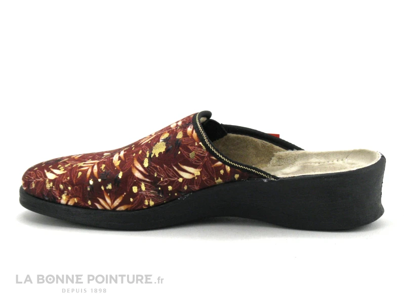 Fargeot ZABOU Bordeaux - Feuillage - Pantoufle Mule Femme 5 Fargeot ZABOU Bordeaux - Feuillage - Pantoufle Mule Femme – Image 3