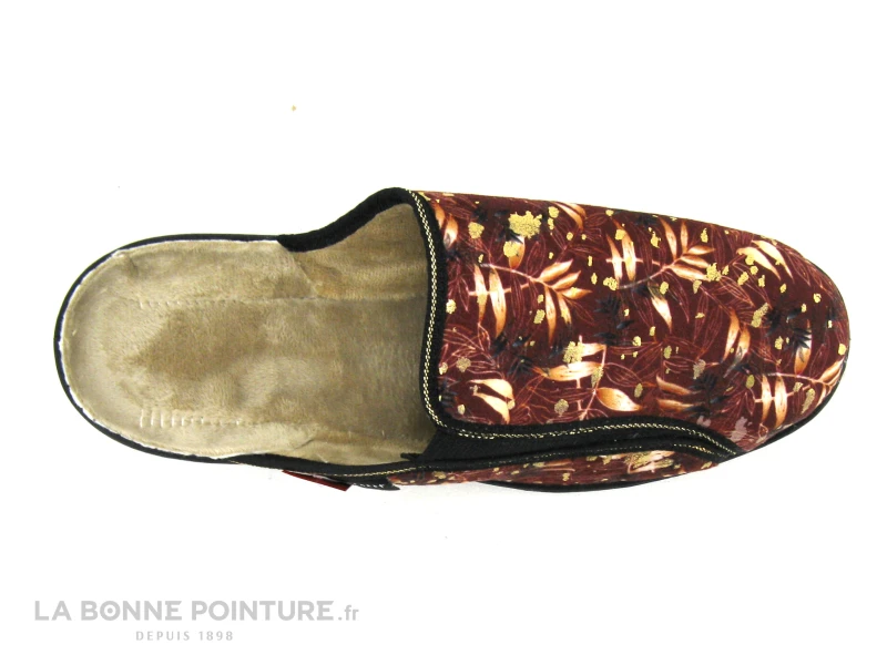 Fargeot ZABOU Bordeaux - Feuillage - Pantoufle Mule Femme 6 Fargeot ZABOU Bordeaux - Feuillage - Pantoufle Mule Femme – Image 4
