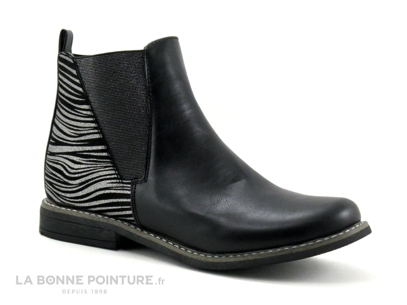 Lilybellule ITOMA Noir - Arriere Zebre - Boots Chelsea Fille 5 Lilybellule ITOMA Noir - Arriere Zebre - Boots Chelsea Fille – Image 3