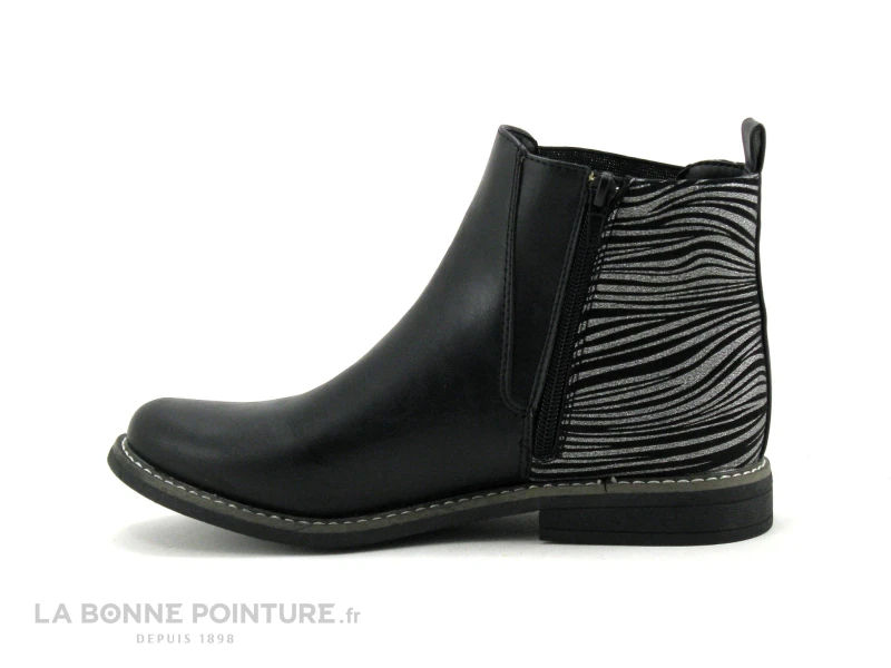 Lilybellule ITOMA Noir - Arriere Zebre - Boots Chelsea Fille 4 Lilybellule ITOMA Noir - Arriere Zebre - Boots Chelsea Fille – Image 2