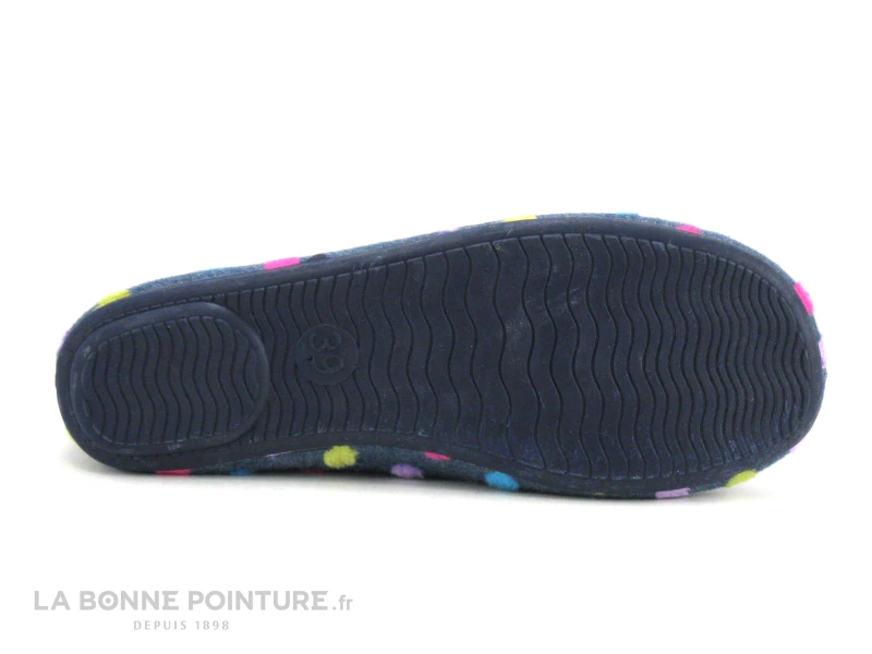 Ouf NADIS Marine - Pois Multicolores - Chausson Femme 6 Ouf NADIS Marine - Pois Multicolores - Chausson Femme – Image 4
