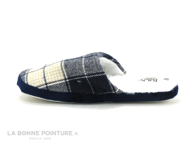B Et M Banana Moon - REMIX Bleu Gris - Carreaux - Pantoufle Mule F 4 B Et M Banana Moon - REMIX Bleu Gris - Carreaux - Pantoufle Mule F – Image 2