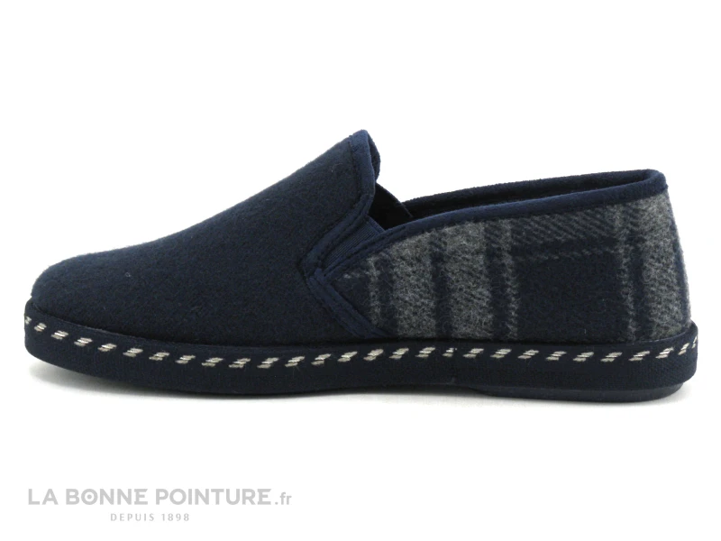 Ouf BARTO Marine Et Ecossais - Charentaise Homme 4 Ouf BARTO Marine Et Ecossais - Charentaise Homme – Image 2