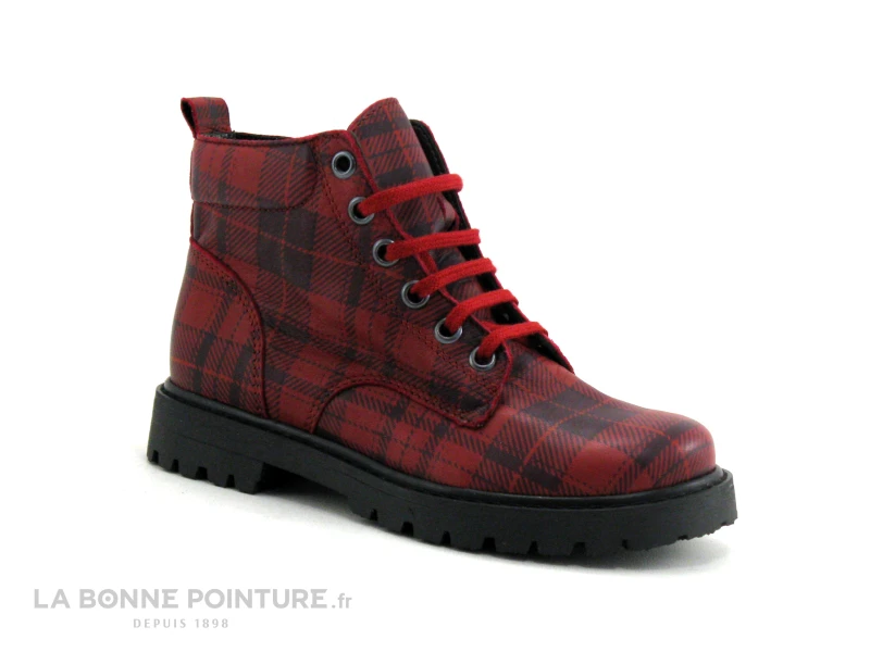 Bopy SIGMALA Rouge Ecossais - Boots Fille 7 Bopy SIGMALA Rouge Ecossais - Boots Fille – Image 5