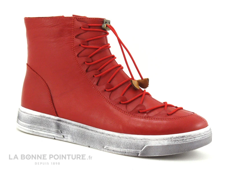Lily Mood 26-1220 Red - Boots Femme Cuir Rouge - Elastique 3 Lily Mood 26-1220 Red - Boots Femme Cuir Rouge - Elastique