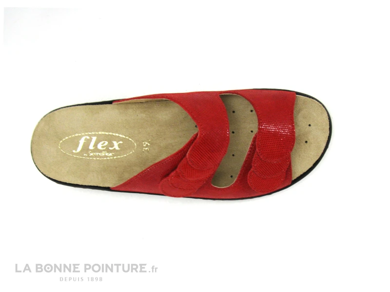 Semelflex GRAZIELLA Rouge - Mule Femme Cuir Rouge - 2 Velcros 8 Semelflex GRAZIELLA Rouge - Mule Femme Cuir Rouge - 2 Velcros – Image 6