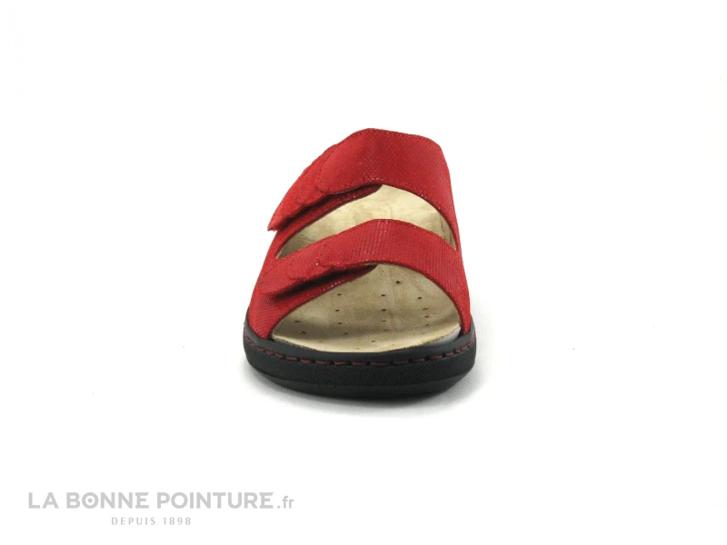 Semelflex GRAZIELLA Rouge - Mule Femme Cuir Rouge - 2 Velcros 4 Semelflex GRAZIELLA Rouge - Mule Femme Cuir Rouge - 2 Velcros – Image 2