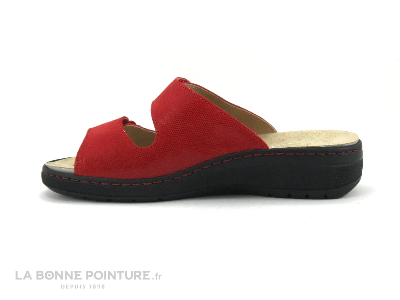 Semelflex GRAZIELLA Rouge - Mule Femme Cuir Rouge - 2 Velcros 5 Semelflex GRAZIELLA Rouge - Mule Femme Cuir Rouge - 2 Velcros – Image 3