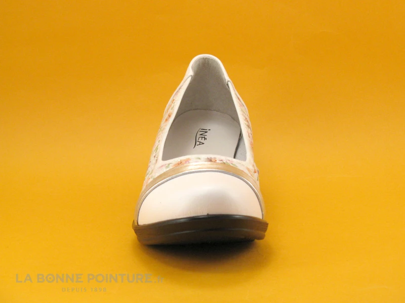 Inea IDOLE Fleur Blanc - Escarpin Compense 4 Inea IDOLE Fleur Blanc - Escarpin Compense – Image 2