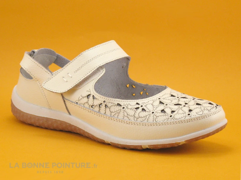 Enza Nucci LS4615 Blanc - Fleurs - Ballerine A Velcro Femme 7 Enza Nucci LS4615 Blanc - Fleurs - Ballerine A Velcro Femme – Image 5