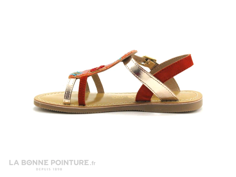 Wipop INSTINCT Rouge Or Perles - Sandale Fille 4 Wipop INSTINCT Rouge Or Perles - Sandale Fille – Image 2