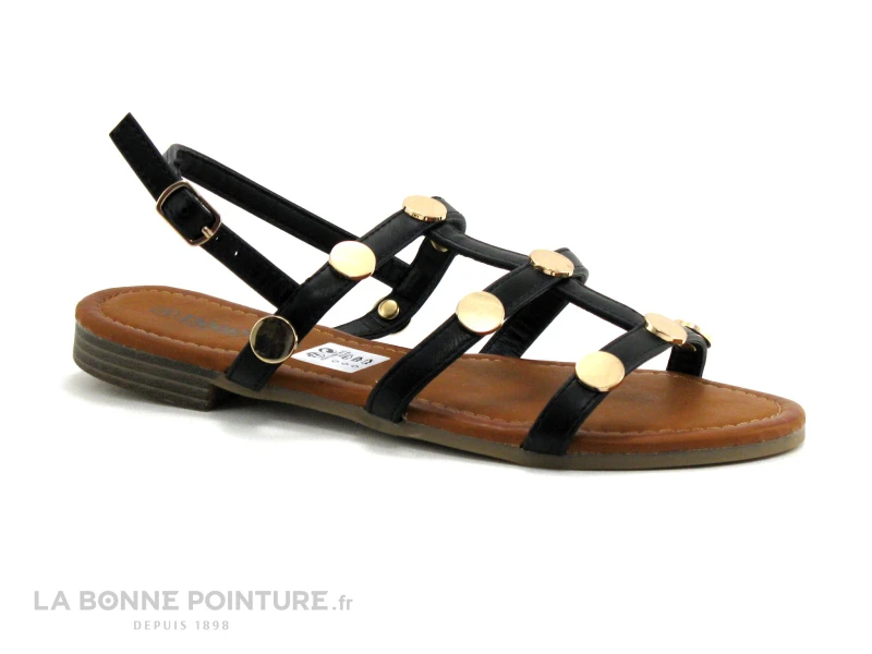 Dees Shoes MANGORA Noir - Perles Metal - Sandale Plate Femme 3 Dees Shoes MANGORA Noir - Perles Metal - Sandale Plate Femme