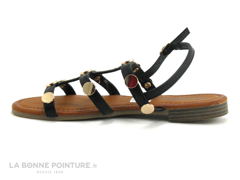 Dees Shoes MANGORA Noir - Perles Metal - Sandale Plate Femme 4 Dees Shoes MANGORA Noir - Perles Metal - Sandale Plate Femme – Image 2