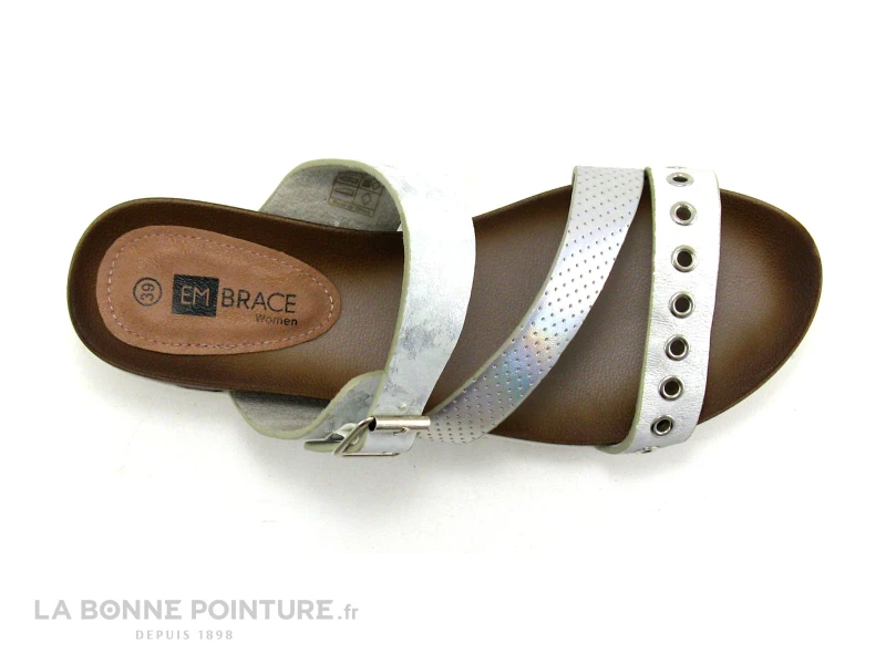 EmBrace B01001 101 Blanc Argent - Mule Femme 5 EmBrace B01001 101 Blanc Argent - Mule Femme – Image 3