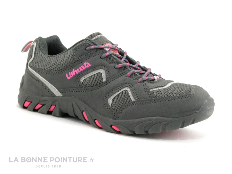Ushuaia HUARAZ Gris Fonce Rose - Basket Randonnee Femme 3 Ushuaia HUARAZ Gris Fonce Rose - Basket Randonnee Femme
