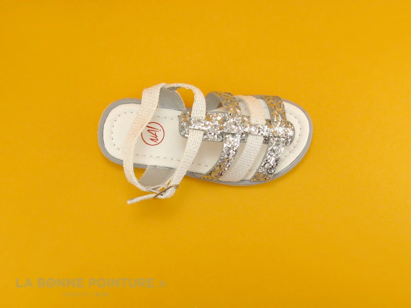 NA - Five - Sandale Bebe Fille Argent Paillettes 5 NA - Five - Sandale Bebe Fille Argent Paillettes – Image 3