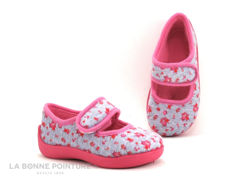 Rondinaud EYLAU-SUB451-1 - Rose Gris - Chausson Fille Velcro 7 Rondinaud EYLAU-SUB451-1 - Rose Gris - Chausson Fille Velcro – Image 5
