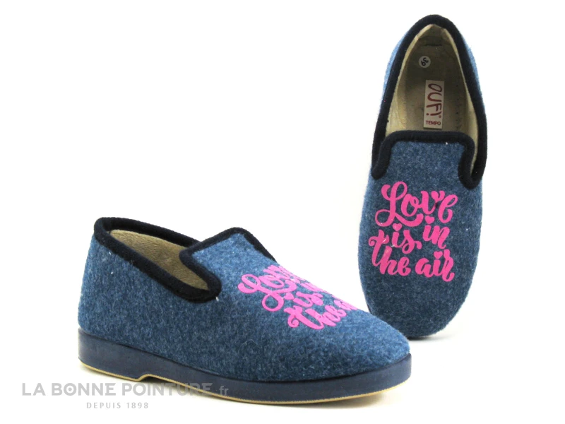 Ouf Tempo SUGNY Bleu - Love Is In The Air - Chausson Femme 7 Ouf Tempo SUGNY Bleu - Love Is In The Air - Chausson Femme – Image 5