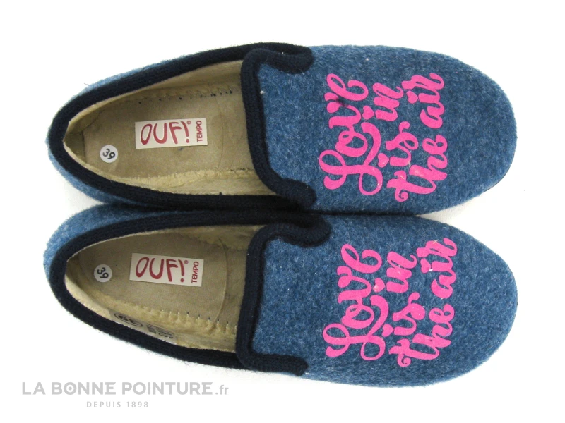 Ouf Tempo SUGNY Bleu - Love Is In The Air - Chausson Femme 8 Ouf Tempo SUGNY Bleu - Love Is In The Air - Chausson Femme – Image 6
