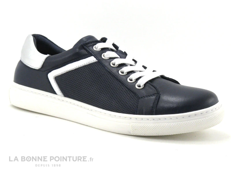 Morans ESPACE Marine - Argent - Basket Basse Femme En Cuir 7 Morans ESPACE Marine - Argent - Basket Basse Femme En Cuir – Image 5