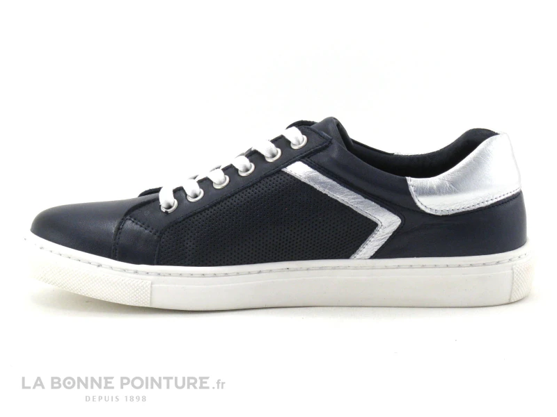 Morans ESPACE Marine - Argent - Basket Basse Femme En Cuir 5 Morans ESPACE Marine - Argent - Basket Basse Femme En Cuir – Image 3